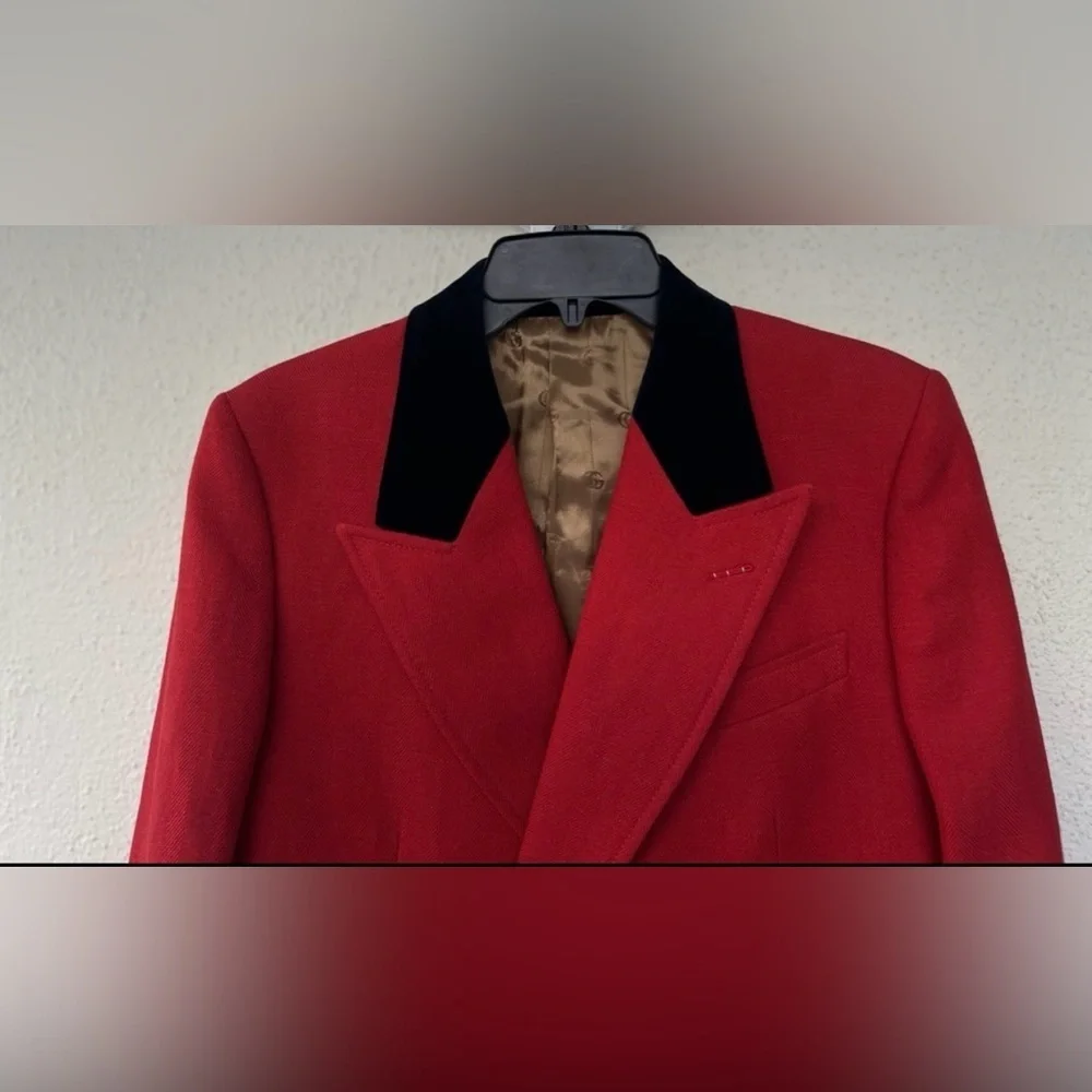 NWT Gucci Wool Linen Double Breast Herringbone Blazer Jacket IT 48 US 38 Formal